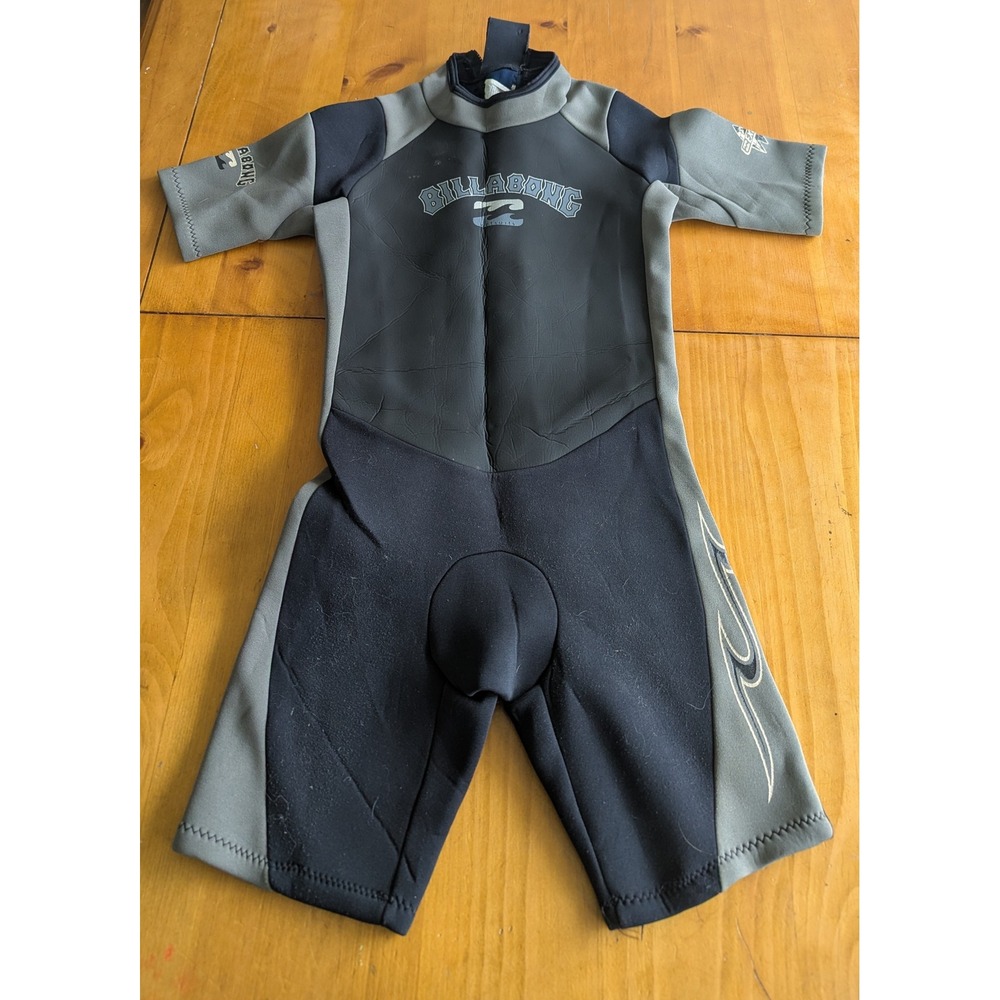 Billabong Explorer Wetsuit Mens 14 Short Sleeve Springsuit Black Grey BOXPS5‎